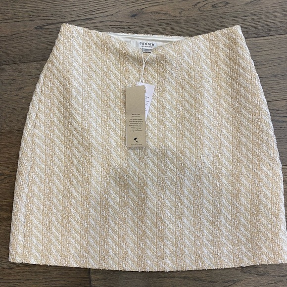 Evernew Melbourne Boucle Mini Skirt - Gold/White- Size 4 - Picture 2 of 4